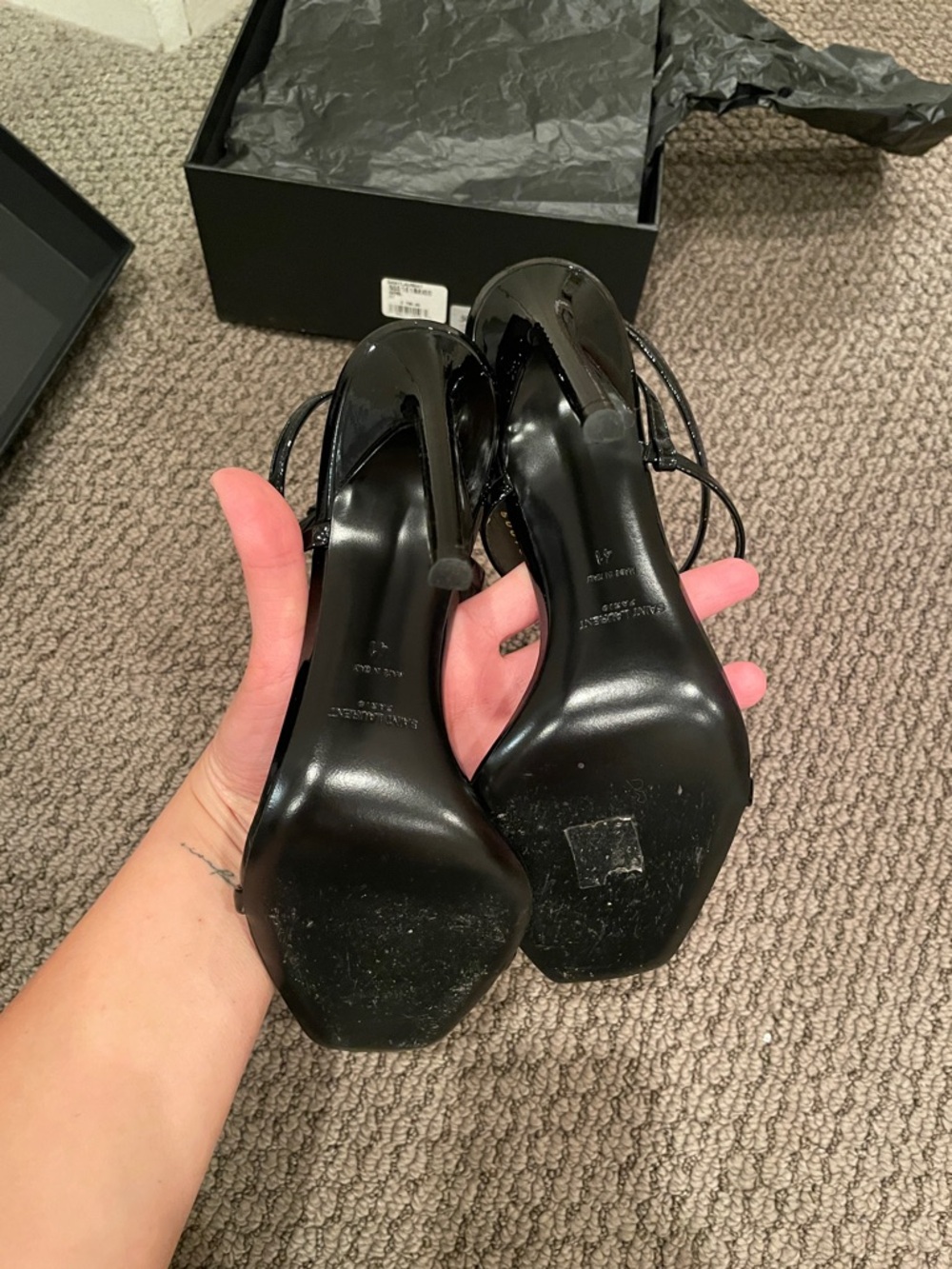 Saint Laurent Amber Edie Sandal Heels - Picture 6 of 8